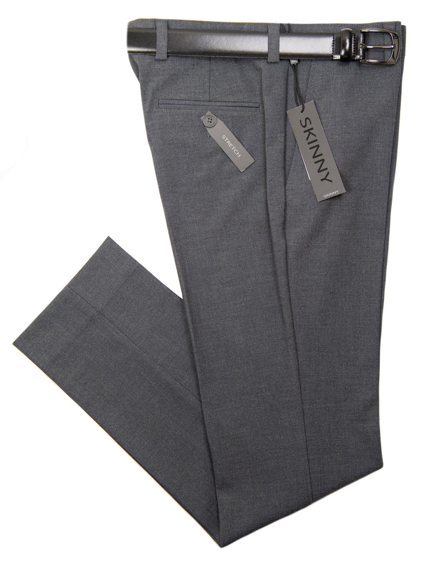 Andrew Marc 31788P Boy's Suit Separate Pant - Skinny Fit - Stretch - Solid - Grey