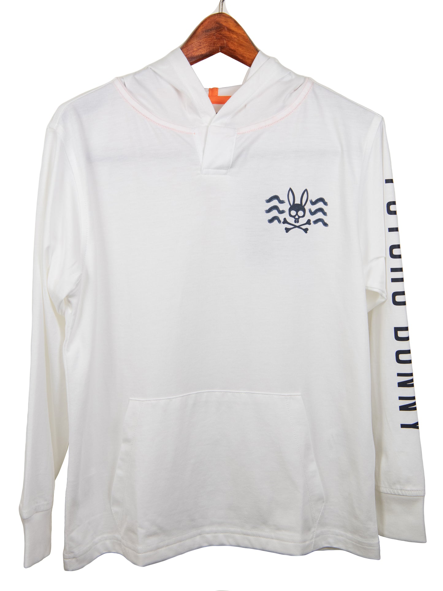 Psycho Bunny 31918 Boy's Long Sleeve Knit Hoodie - White