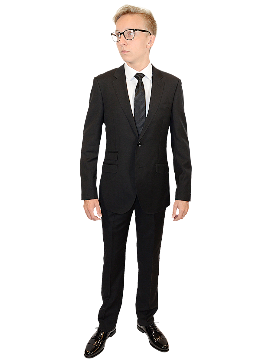 Trend by Maxman 17274 Young Men's Suit Separate Jacket - Solid Gabardine - Black