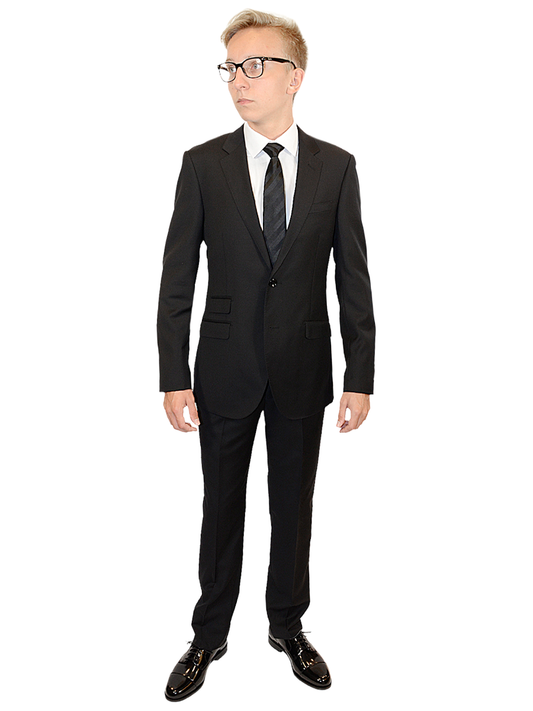 Trend by Maxman 17274 Young Men's Suit Separate Jacket - Solid Gabardine - Black