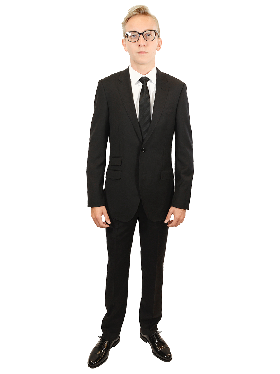 Trend by Maxman 17274 Young Men's Suit Separate Jacket - Solid Gabardine - Black
