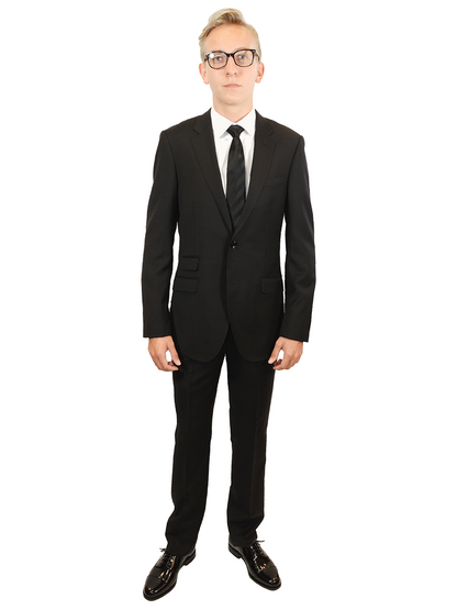 Trend by Maxman 17274 Young Men's Suit Separate Jacket - Solid Gabardine - Black