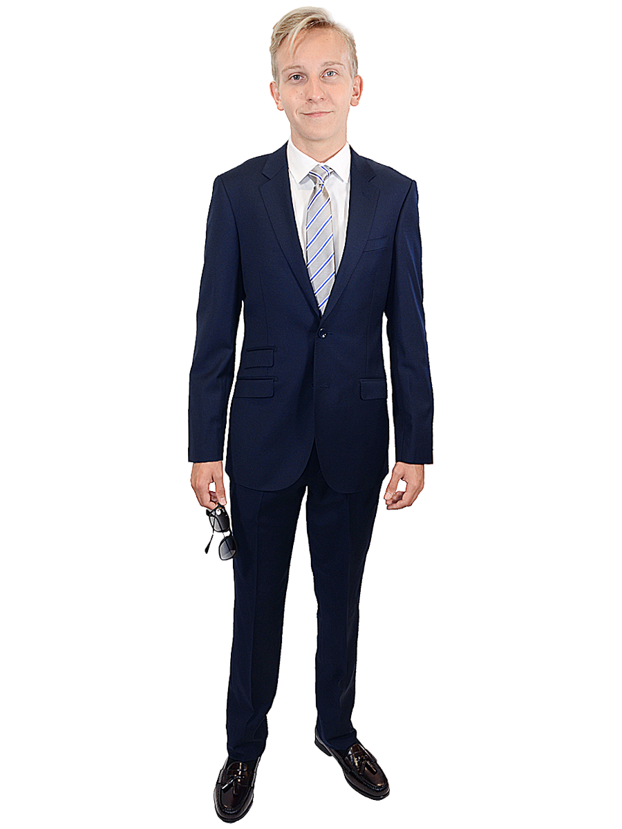 Trend by Maxman 17298 Young Men's Suit Separate Jacket  - Solid Gabardine - American Blue