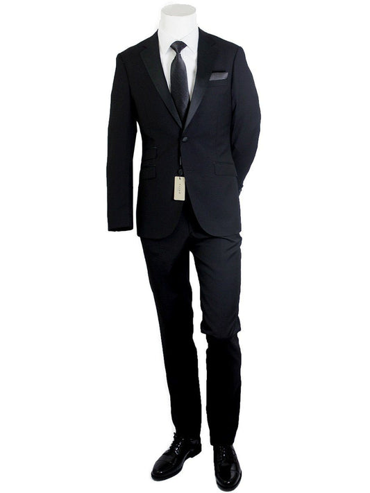 Trend by Maxman 20969 Young Men's Tuxedo Jacket - Two Button - Slim Fit - Solid - Black