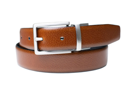 Paul Lawrence 24684 100% Genuine Leather Boy's Belt - Reversible - Black/Cognac