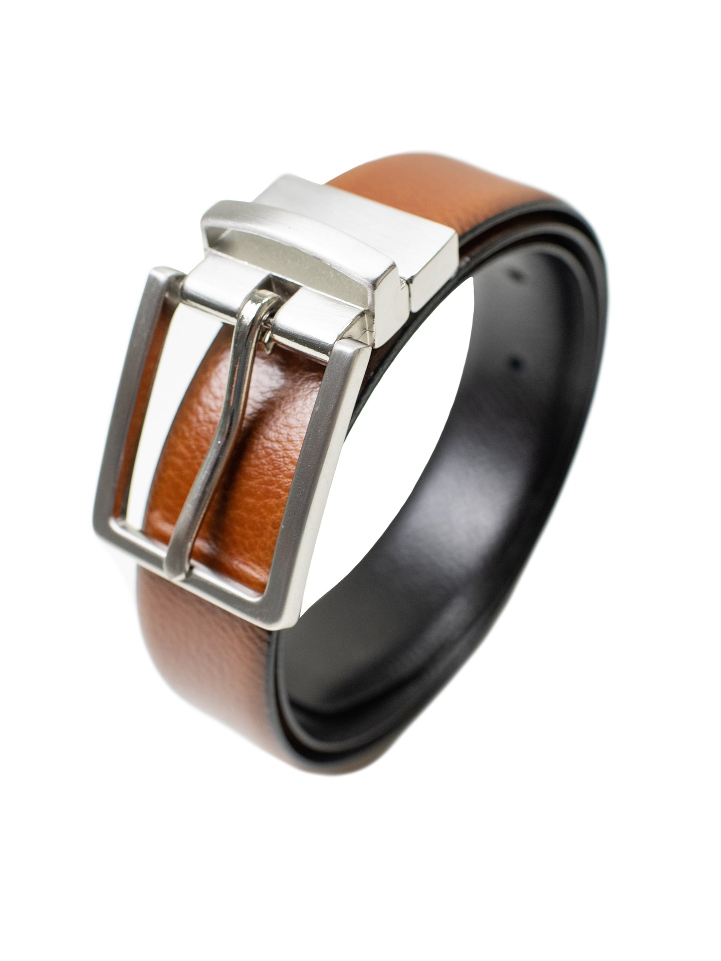 Paul Lawrence 24684 100% Genuine Leather Boy's Belt - Reversible - Black/Cognac