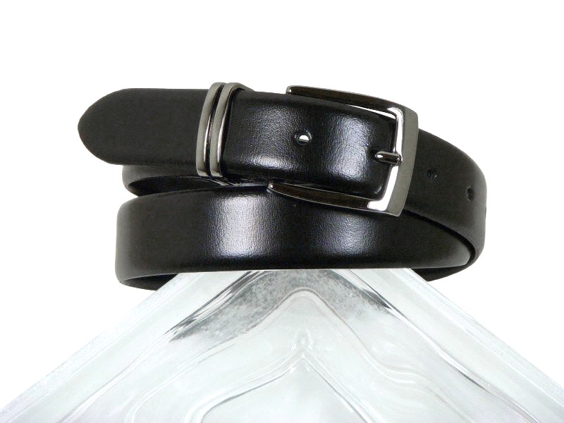 Paul Lawrence 2724 100% leather Boy's Belt - Glazed Calf - Black, Silver Buckle