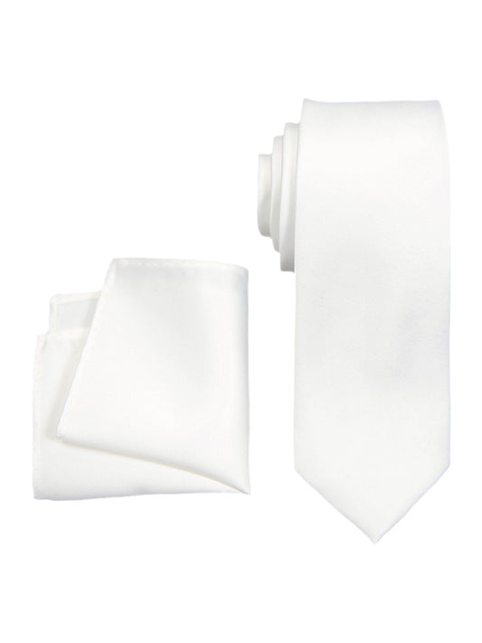 Heritage House 2812 100% Polyester Tie - Solid - White