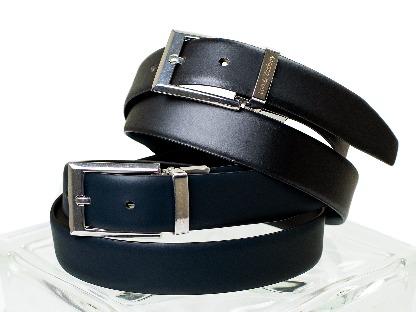 Leo & Zachary 29486 Boy's Belt - Reversible- Black/Navy
