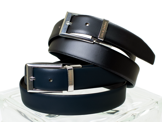 Leo & Zachary 29486 Boy's Belt - Reversible- Black/Navy