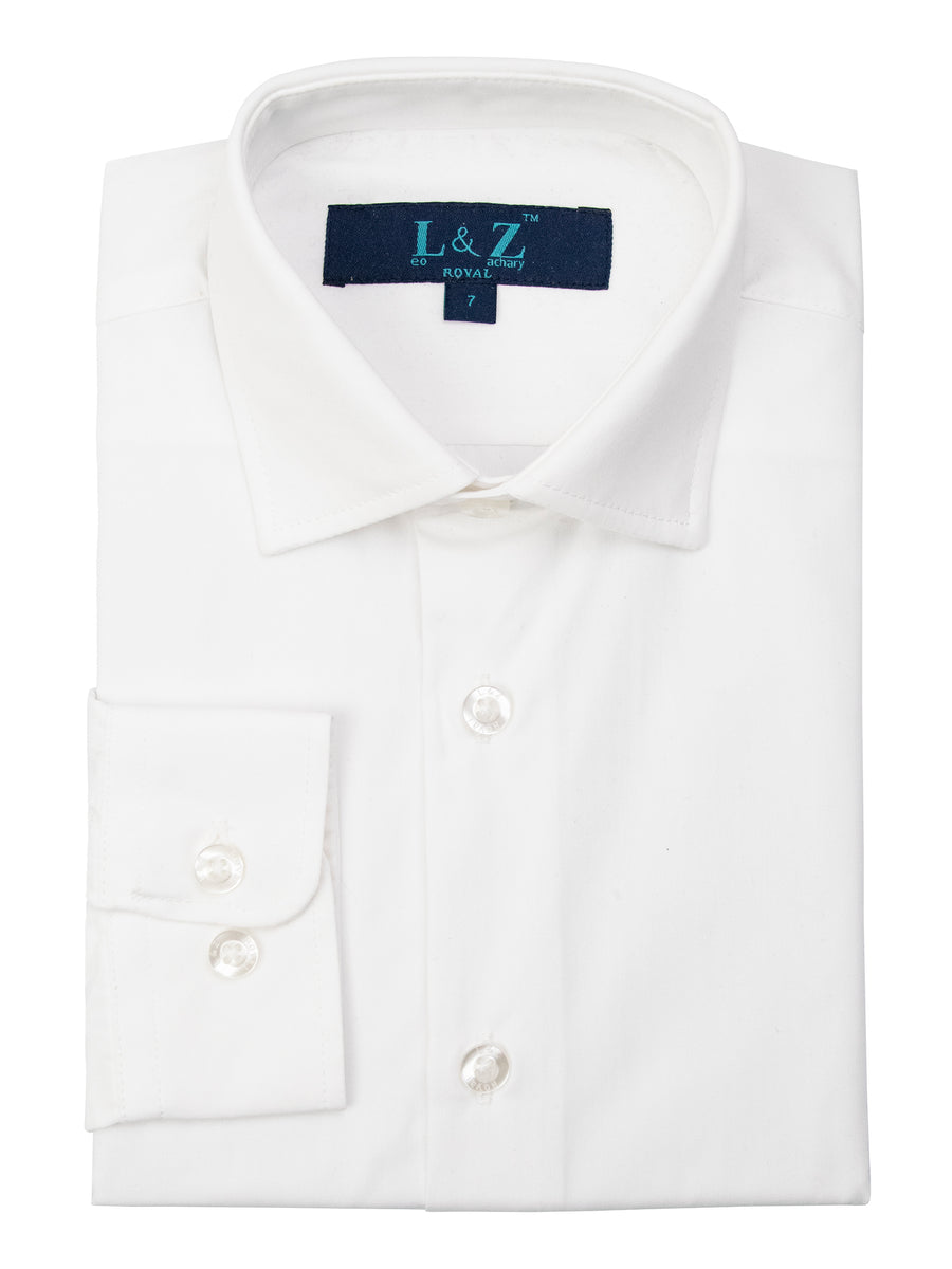 Leo & Zachary 32558 Boy's Dress Shirt - Solid - White