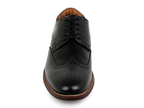 Image of Florsheim 33598 Boy's Dress Shoe - Wing Tip Oxford - Smooth - Black