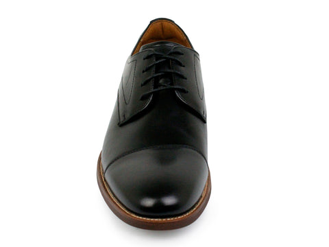Image of Florsheim 33747 Leather Boy's Shoe - Cap Toe - Black