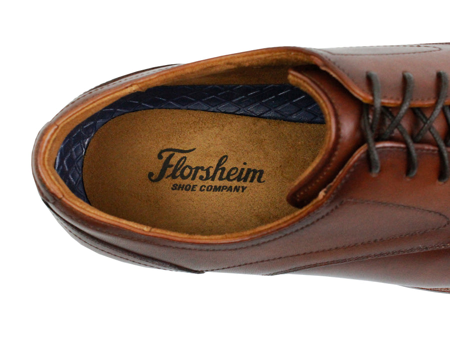 Florsheim 33758 Leather Boy's Shoe - Cap Toe - Cognac