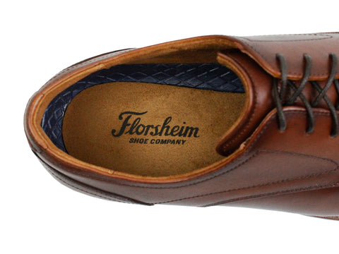 Image of Florsheim 33758 Leather Boy's Shoe - Cap Toe - Cognac