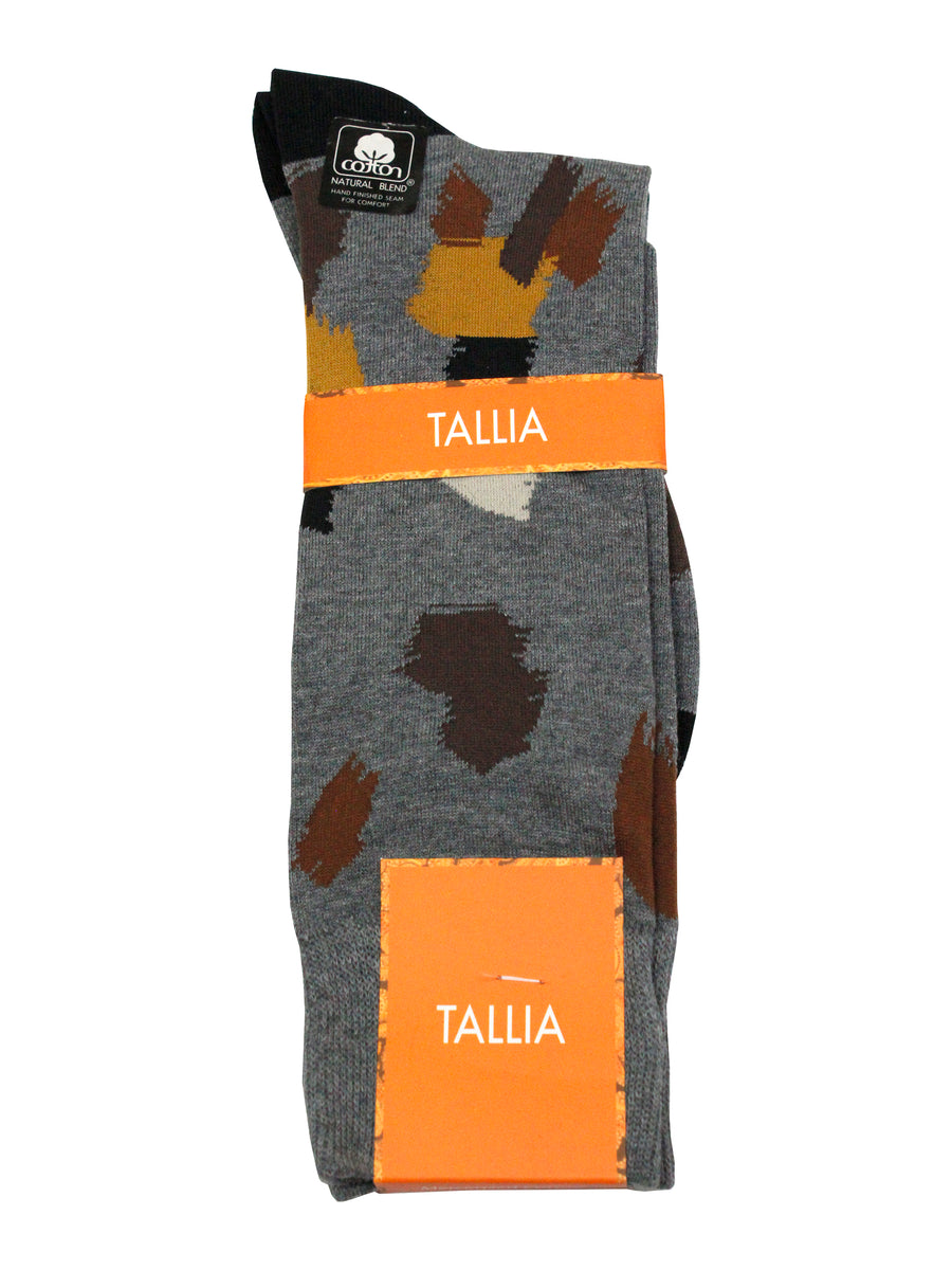 Tallia Mens Socks - 34171 - Abstract - Rust/Grey