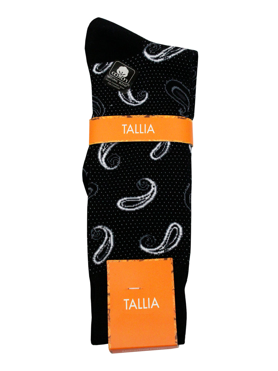 Tallia Mens Socks - 34173 - Paisley - Black/Grey