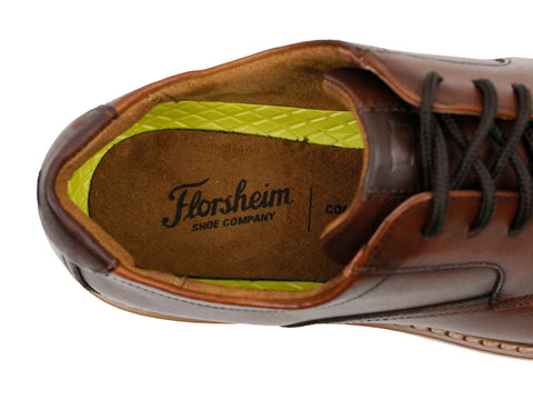 Florsheim 35302 Leather Boy's Shoe - Point Toe Oxford - Cognac