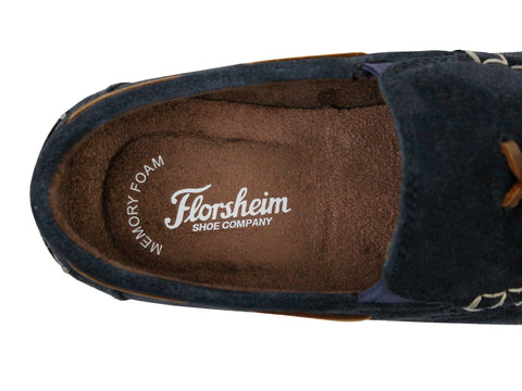 Image of Florsheim 35513  Boy's Shoe - Moc Toe Drop Tassel Loafer - Navy Suede