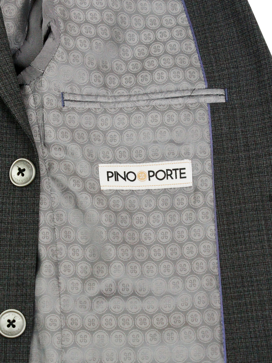 PinoPorte 35891 Boy's Suit - Plaid - Charcoal