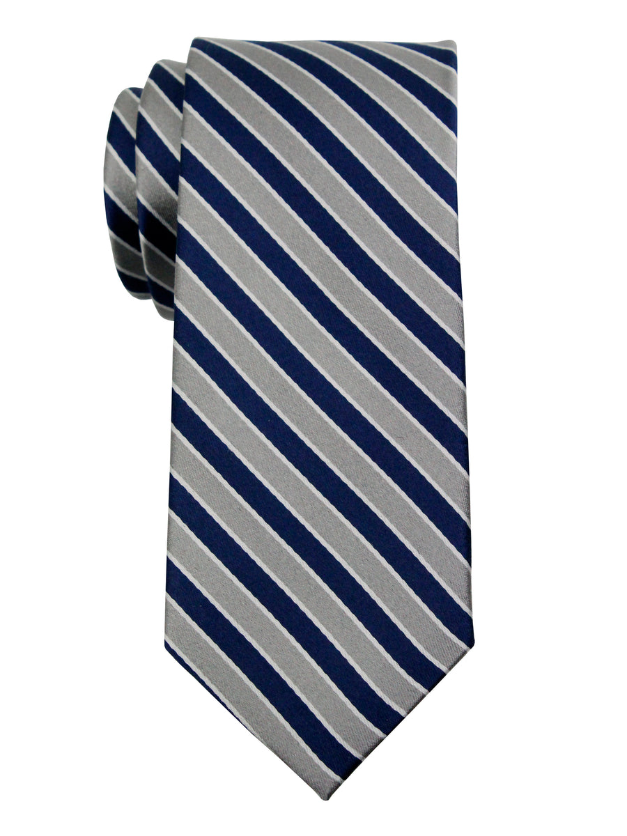 Enrico Sarchi 36000 Boy's Tie - Stripe - Navy/Silver