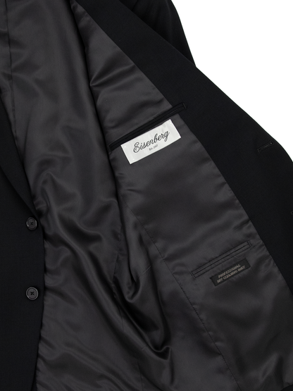 Eisenberg 36033 Men's Suit Separate Jacket - Portly - Solid - Black