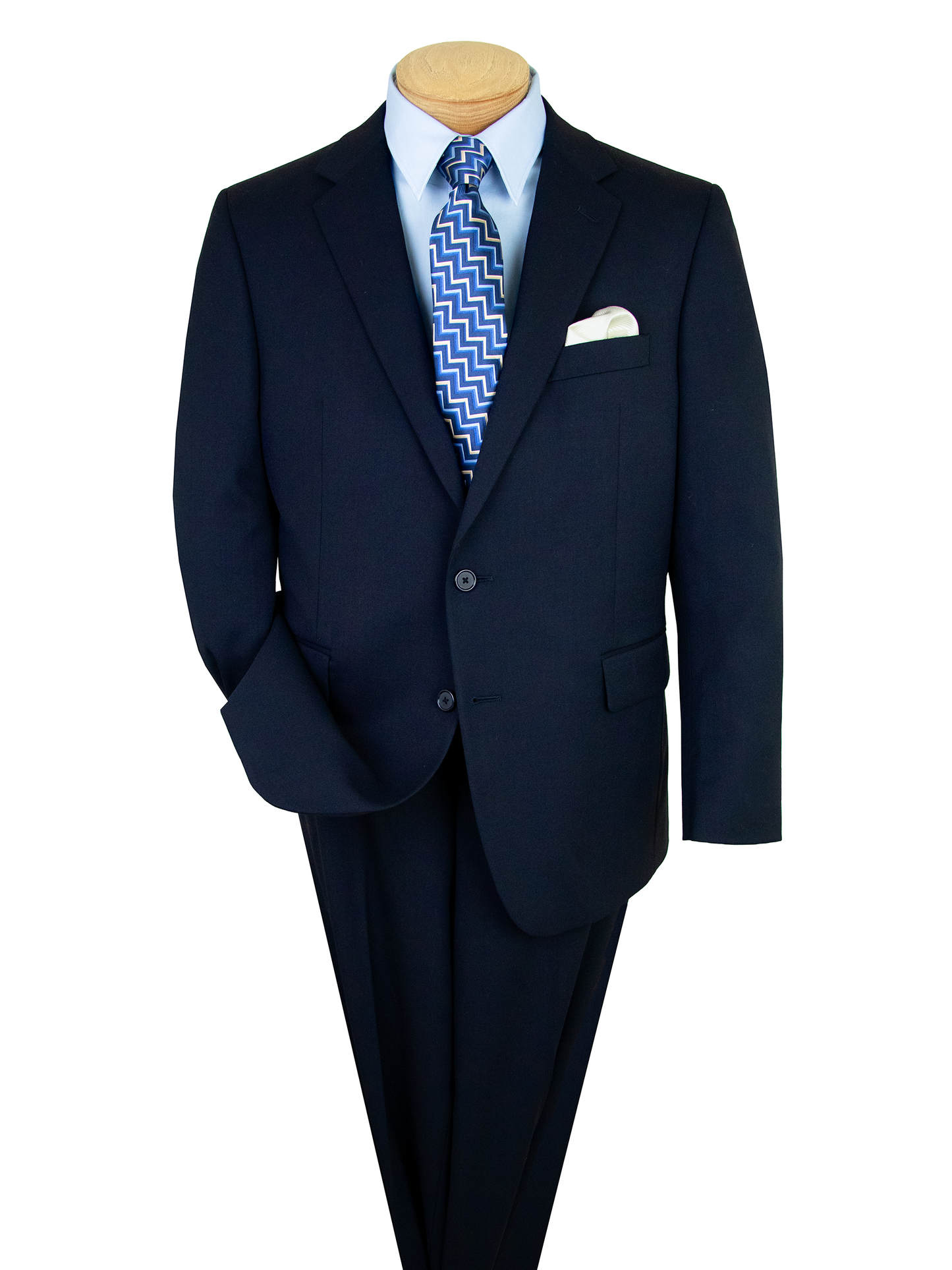 Eisenberg 36040 Men's Suit Separate Jacket - Portly - Solid - Navy