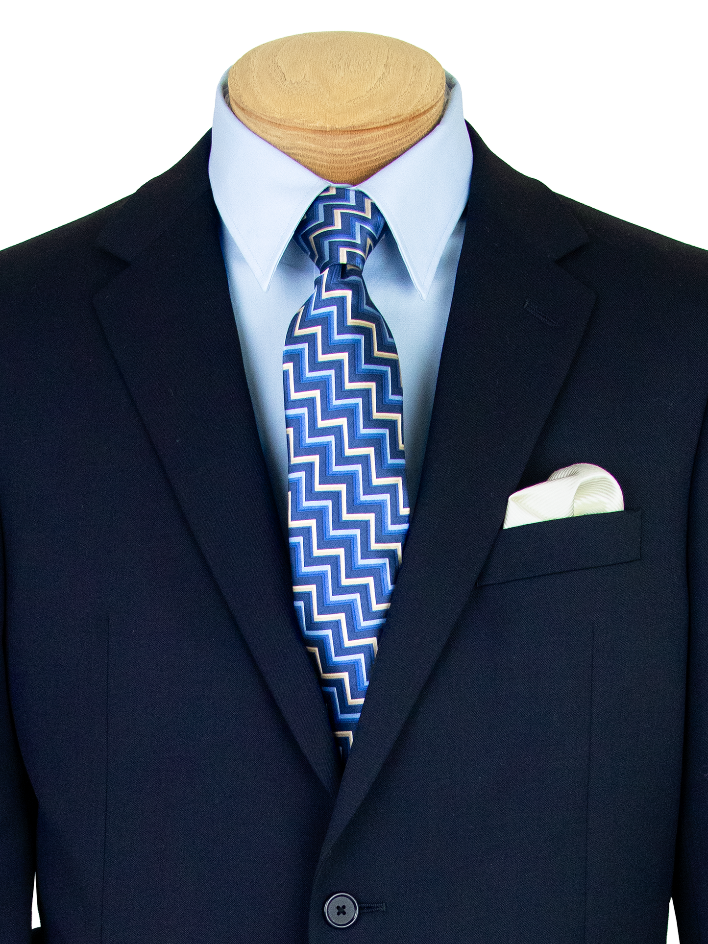 Eisenberg 36040 Men's Suit Separate Jacket - Portly - Solid - Navy