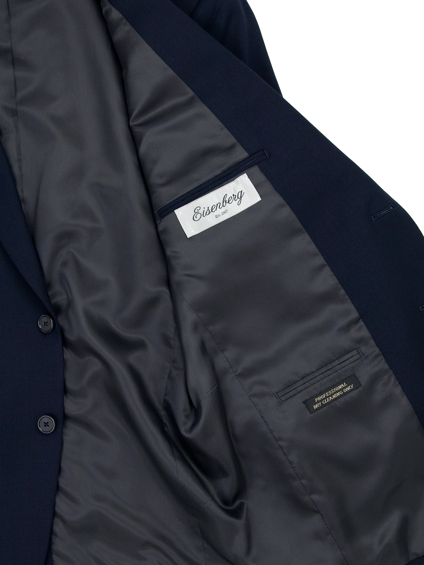 Eisenberg 36040 Men's Suit Separate Jacket - Portly - Solid - Navy