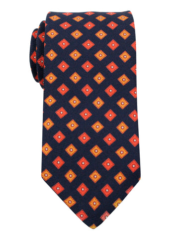 Dion 36090 Boy's Tie - Neat - Navy/Orange