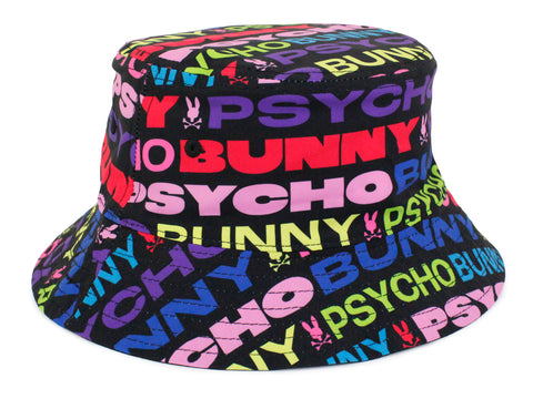 Psycho Bunny 36103 Boy's Bucket Hat - Tyrian - Black