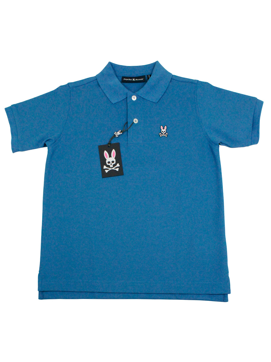 Psycho Bunny 36105 Boy's Short Sleeve Polo - Classic Pique - Yale Blue