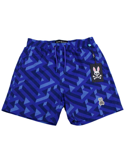 Psycho Bunny 36129 Boy's Swim Trunks - Pisani - Dazzling Blue