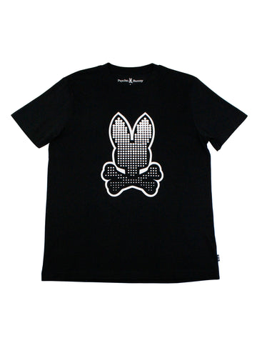 Image of Psycho Bunny 36144 Young Men's Short Sleeve Graphic Tee - Strype - Black