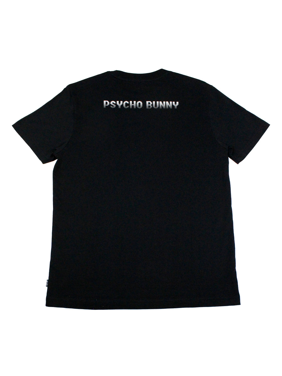 Psycho Bunny 36144 Young Men's Short Sleeve Graphic Tee - Strype - Black