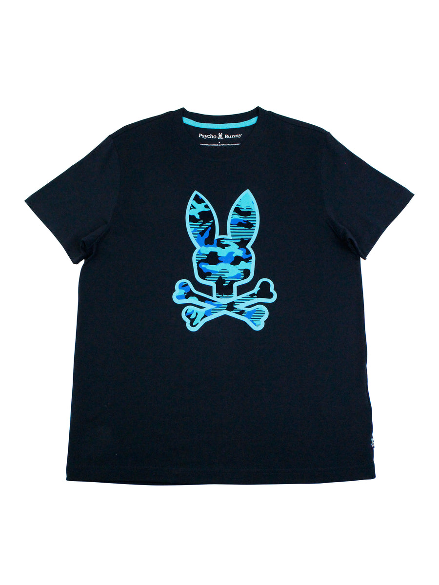 Psycho Bunny 36148 Young Men's Short Sleeve Graphic Tee - Rye - Navy