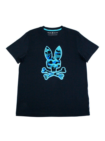 Psycho Bunny 36148 Young Men's Short Sleeve Graphic Tee - Rye - Navy