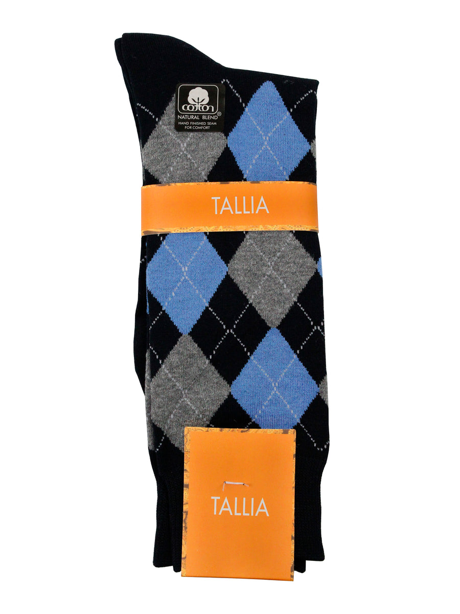 Tallia 36236 Men's Socks - Argyle - Navy/Blue