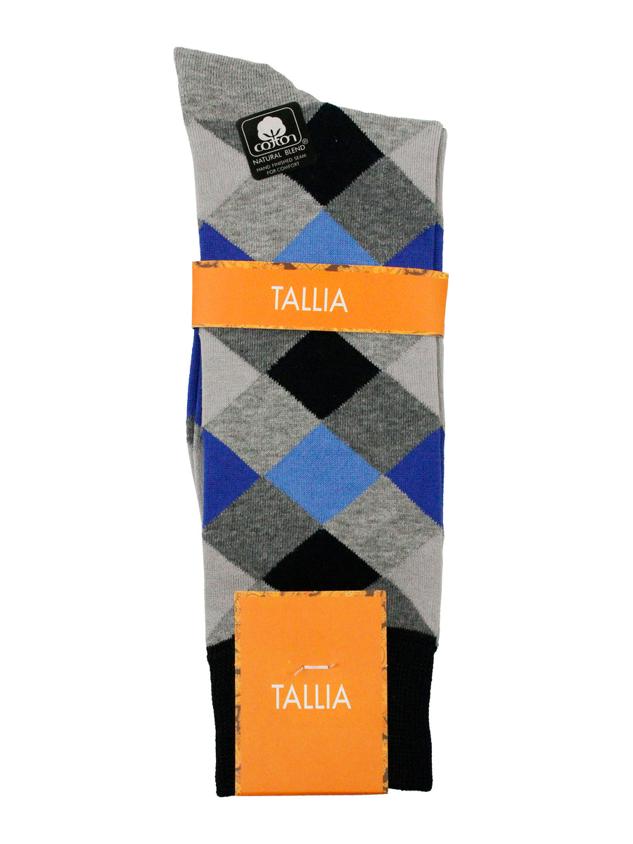 Tallia 36240 Men's Socks - Argyle - Grey/Blue
