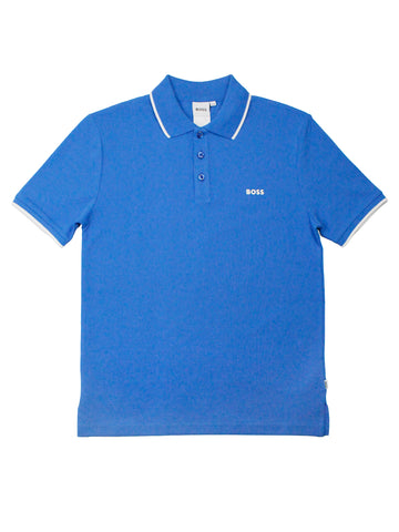 Boss Kidswear 36330 Boy's Short Sleeve Polo - Medium Blue
