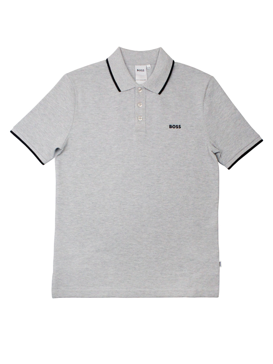 Boss Kidswear 36429 Boy's Short Sleeve Polo - Chine Grey