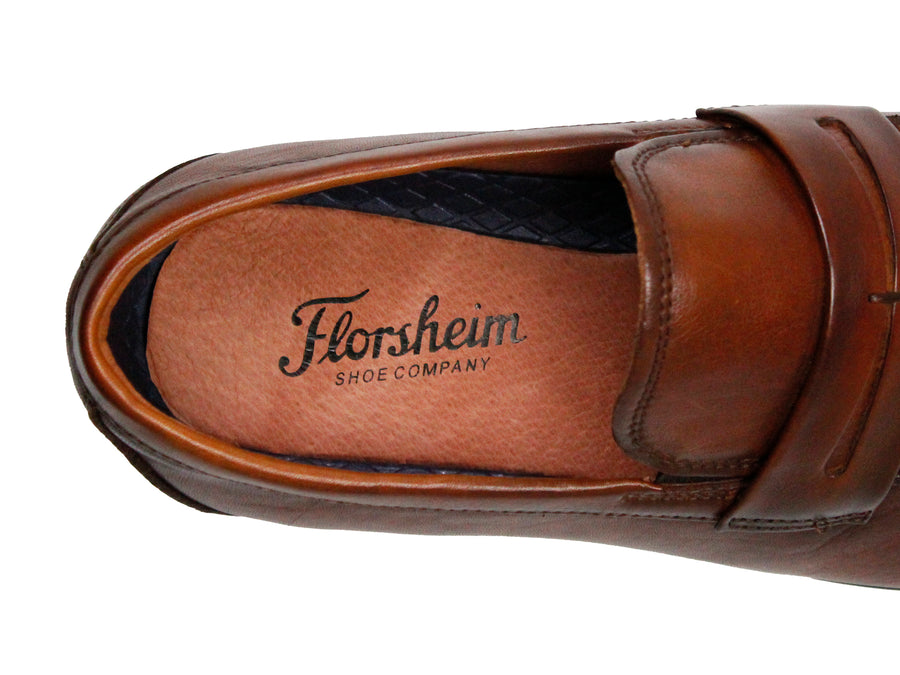 Florsheim 36434 Young Men's Shoe - Moc Toe Penny Loafer - Cognac