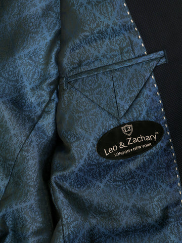 Image of Leo & Zachary 36473 Boy's Skinny Fit Suit Separate Jacket - Birdseye - Blue
