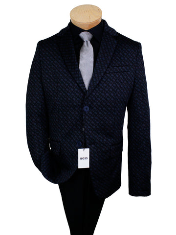 Boss Kidswear 36551 Boy's Sport Coat - Neat - Black/Electric Blue