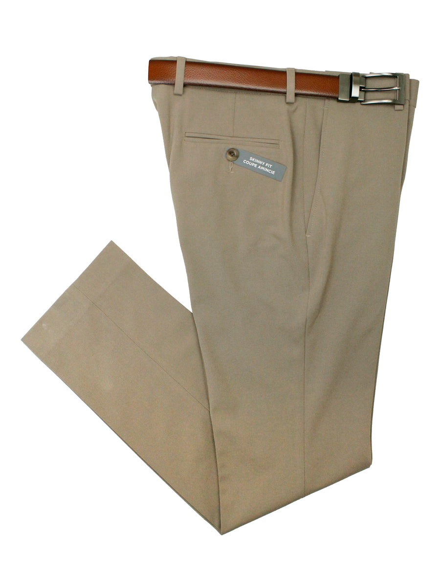 Michael Kors 36657P Boy's Suit Separate Pant - Skinny Fit - Solid Gab - Stretch - Tan