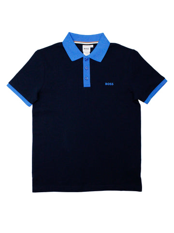 Boss Kidswear 36715 Boy's Short Sleeve Polo - Navy