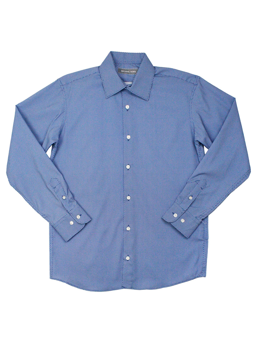 Michael Kors 36770 Boy's Dress Shirt - Neat - Blue/Navy