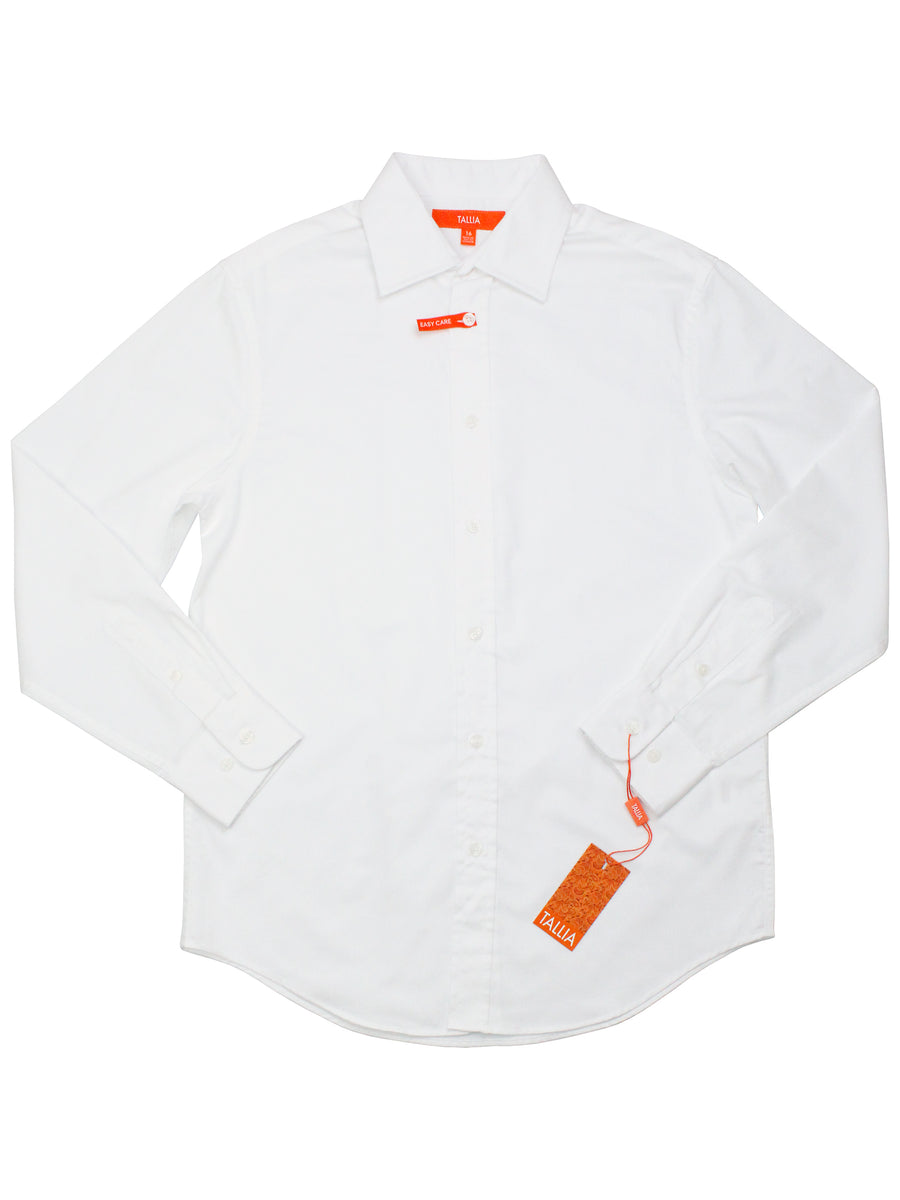 Tallia 36910 Boy's Dress Shirt - Solid Broadcloth - White