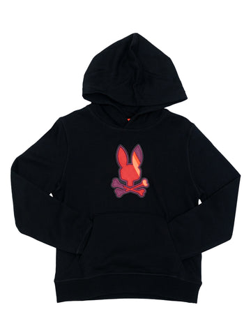 Psycho Bunny 36915 Boy's Hoodie - Apple Valley Embroidered - Black