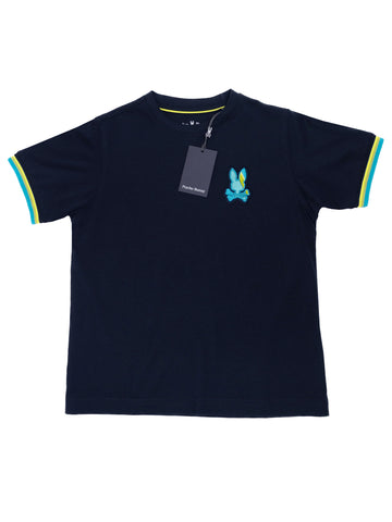 Psycho Bunny 36935 Boy's Short Sleeve Tee - Apple Valley Embroidered - Navy